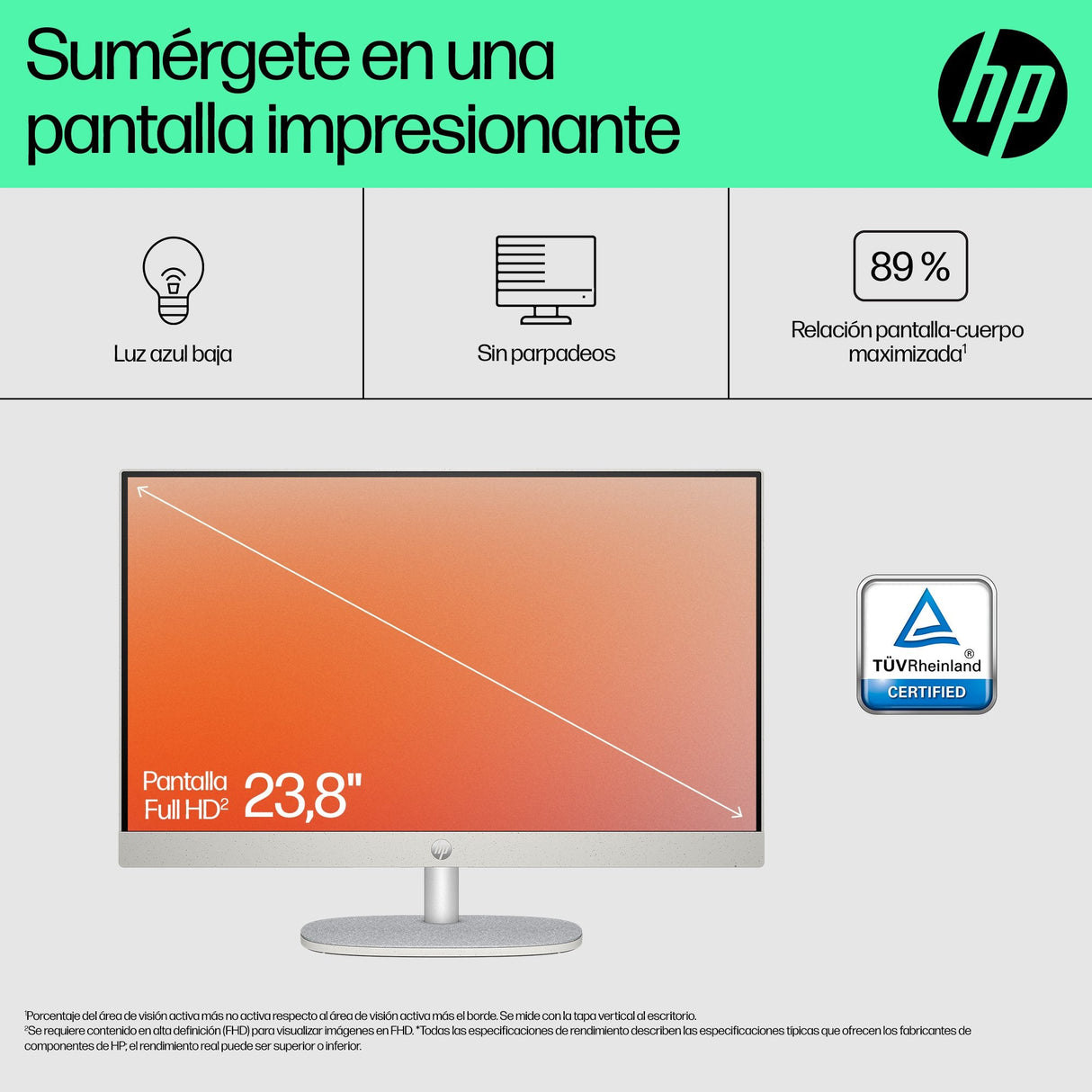 All In One Hp 24-Cr0161ns 23,8" Ryzen 5 7520u 16gb 512gb Ssd, Amd Radeon 610m, Sin Sistema Operativo, Blanco