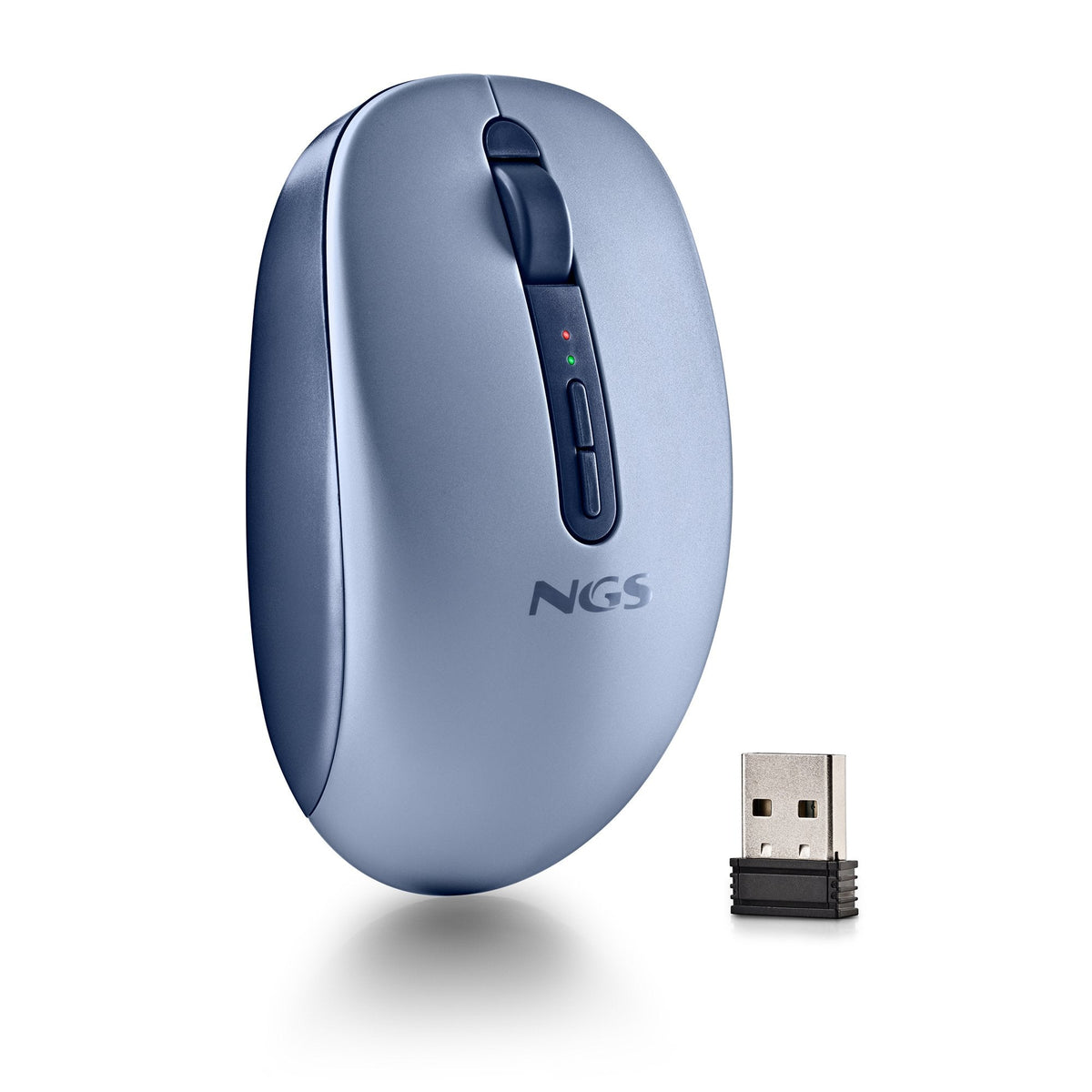 Ratón Ergonómico Inalámbrico Ngs Fog Dual Fogdualblue Silencioso Hasta 1600 Dpi Azul