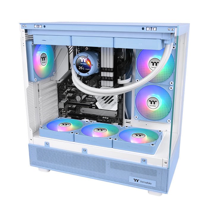 Ventilador Pc Thermaltake Ct140 Ex Reverse Argb Sync Pc Cooling Fan Azul Claro, Paquete De 3, 140 Mm Cl-F199-Pl14bu-A