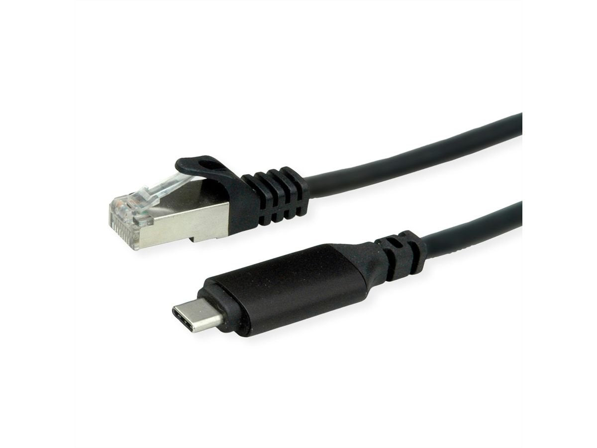 Roline Usb 3.2 Gen 2 Typ C Zu Gigabit Ethernet Konvertercable Schwarz 2m