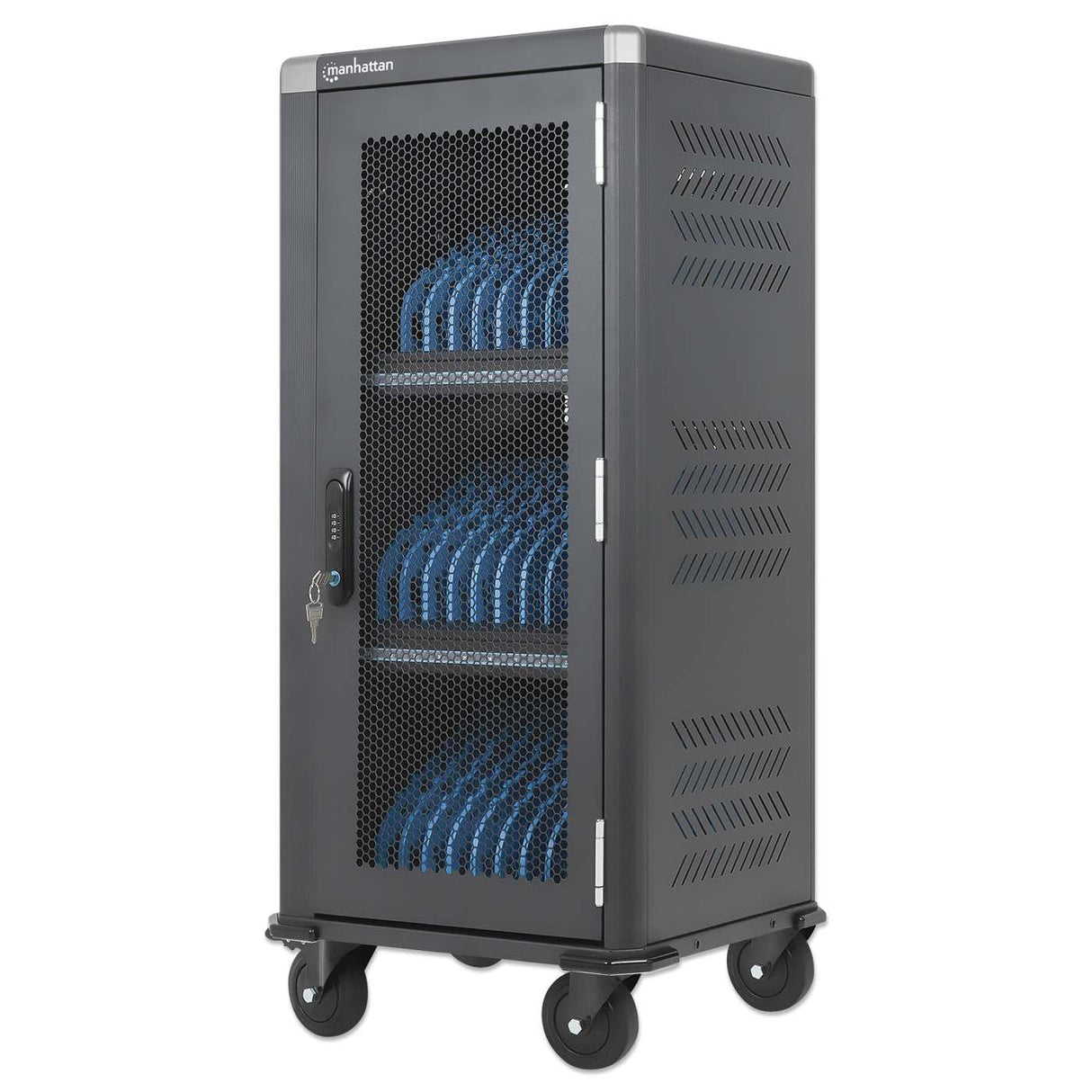 Manhattan 30-Port Usb-C Ladeschrank A Rollen 30w Pro Port