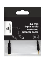Gembird Cable Audio Jack 3.5 M/H 4pin 0.18m Negroâ Cca-419