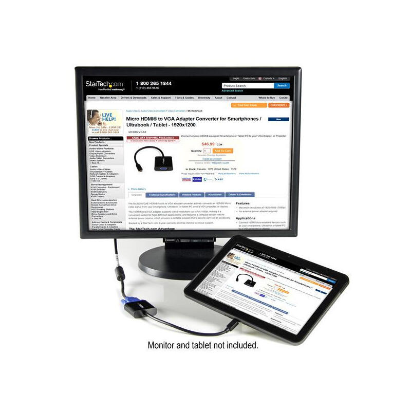 Adadptador Startech Micro Hdmi M A Vga H