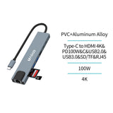 Adaptador 8 En1 Tipo-C A Hdmi-Pc100w-Usb
