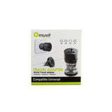 Adaptador De Viaje Universal Muvit Muadp0009 4 Clavijas Eu/Uk/Us/Au 10a 100-240 V Negro