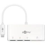 Adaptador Goobay 40759  Multipuerto Usb-C A 3x Usb-A, Lector De Tarjetas, Blanco