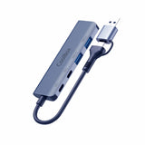 Adaptador Hub Usb-C 4 En 1 2*Usb 3.0 2*Usb-C Con Adaptador Usb 3.0
