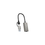 Adaptador  Xo Hub018  De Red Rj45 A Usb 3.0 Y Usb-C - Plata