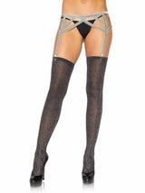 Leg Avenue - Liguero Lurex Plateado Talla Unica