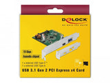 Delock Tarjeta Pci Expres Usb 3.1 A 1 X  Usb Externo Type-C +1xext. Usb Typ-A