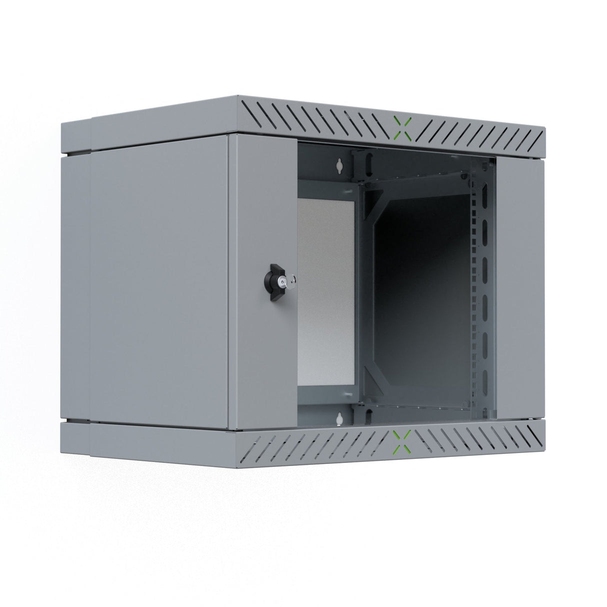 19" Wandgehäuse X-Rack Mit Glastür 400-600mm 9he Grau
