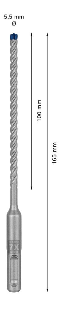 Broca Bosch Professional Expert Percutor Sds-Plus-7x, Ø 5,5 Mm, Longitud Útil 100 Mm 2608900066