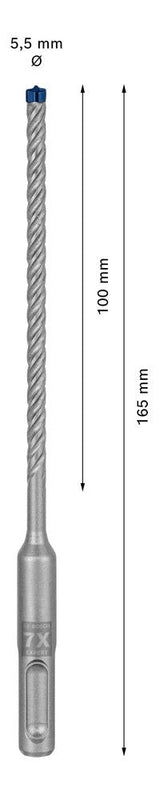 Broca Bosch Professional Expert Percutor Sds-Plus-7x, Ø 5,5 Mm, Longitud Útil 100 Mm 2608900066