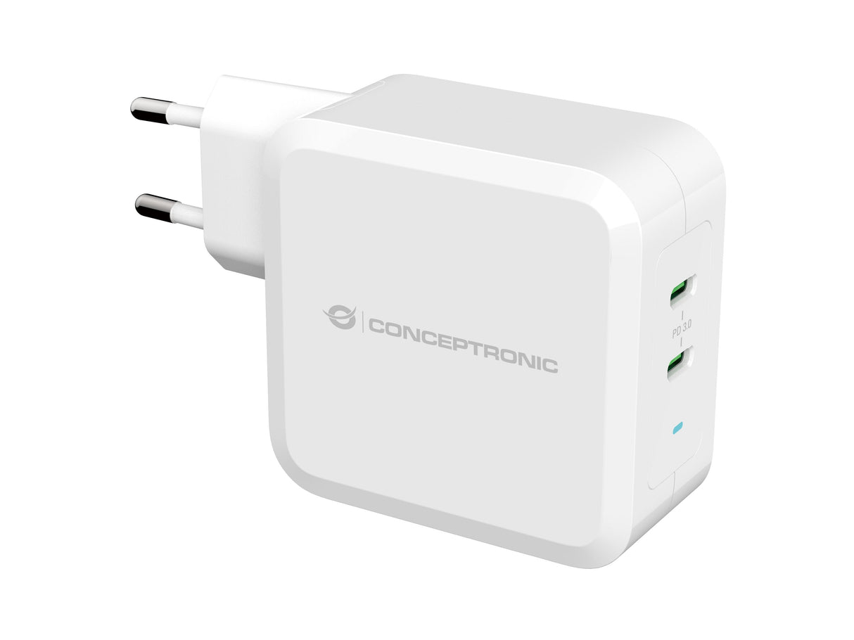 Cargador De Pared Quick Charge   Pd  2 Puestos Usb-C Conceptronic Althea 100w