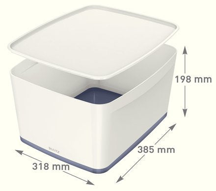 Leitz Caja De Almacenamiento 18,0 L - 38,5 X 31,8 X 19,8 Cm Blanco Perla Gris