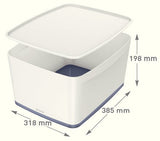 Leitz Caja De Almacenamiento 18,0 L - 38,5 X 31,8 X 19,8 Cm Blanco Perla Gris