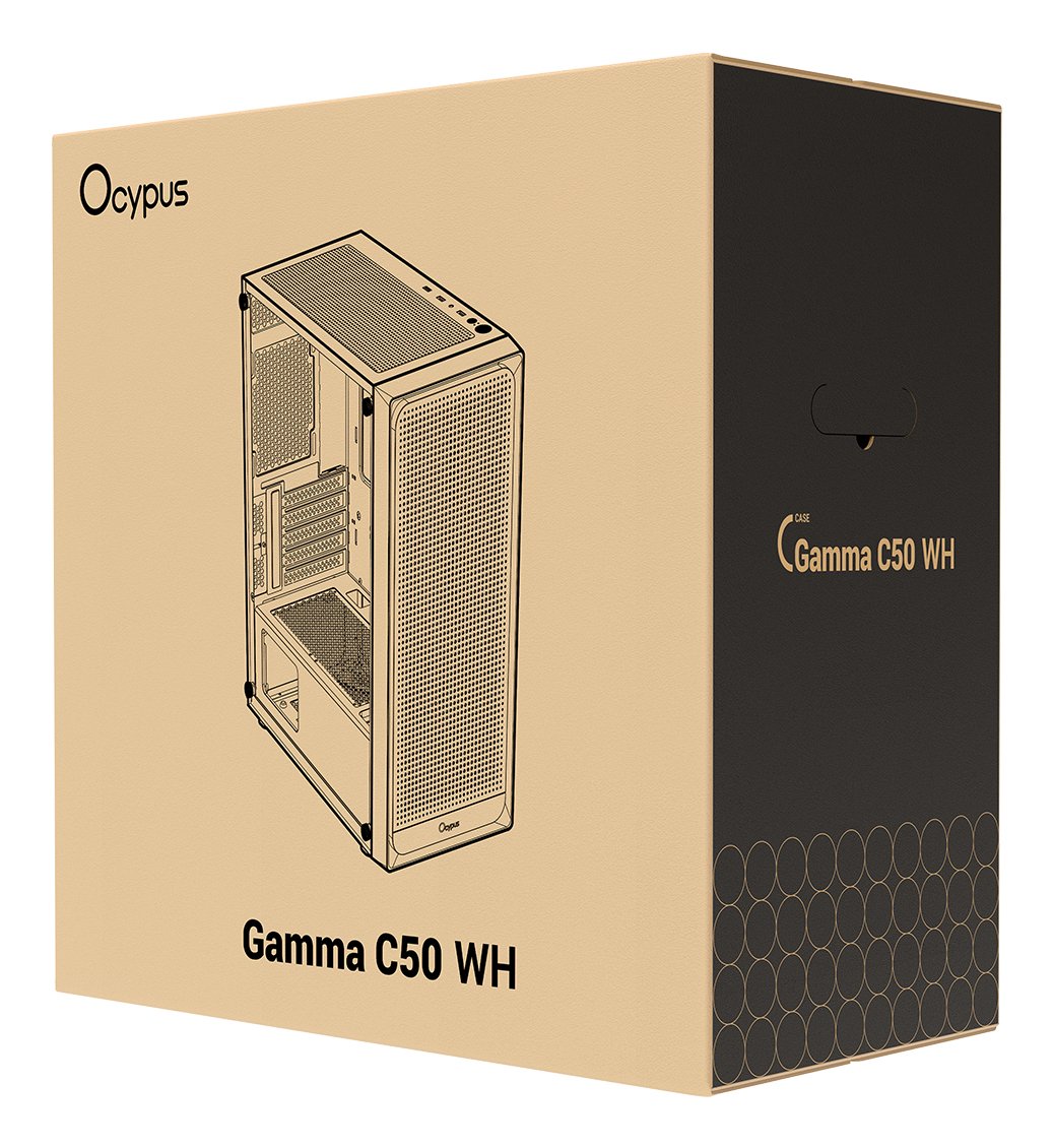 Ocypus Gamma C50 (Blanco, Tempered Glass) Gamma-C50-Whg000xx-Gl