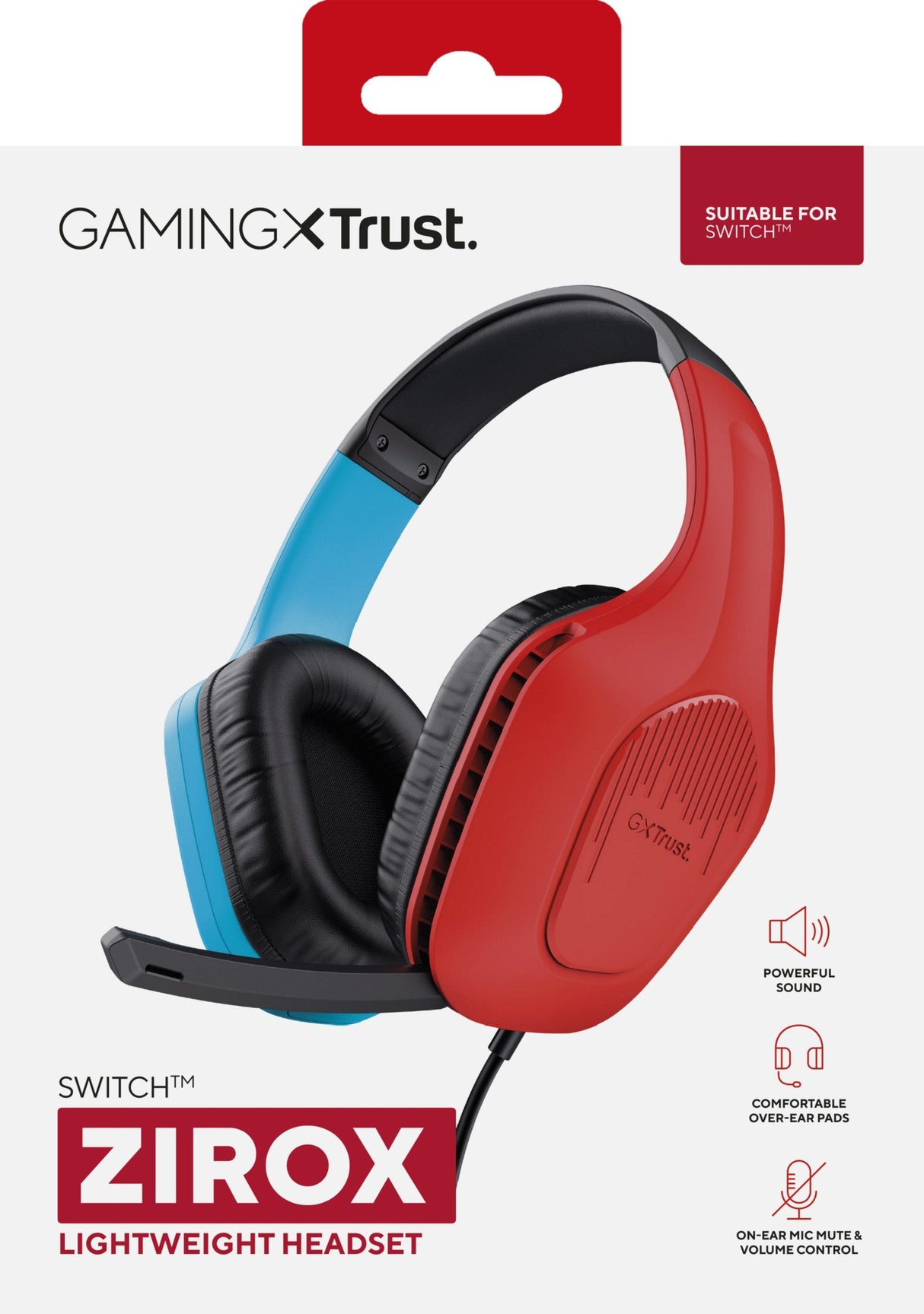 Auriculares Gaming Con Micrófono Trust Gaming Gxt 416s Zirox Jack 3.5 Azules Y Rojos