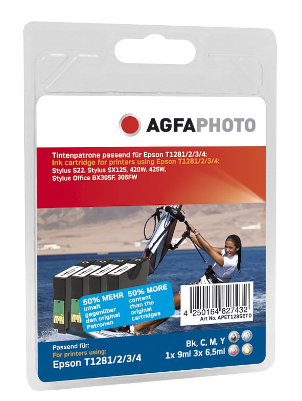 Agfaphoto Apet128setd Cartucho De Tinta Negro, Cian, Magenta, Amarillo 4 Pieza(S)