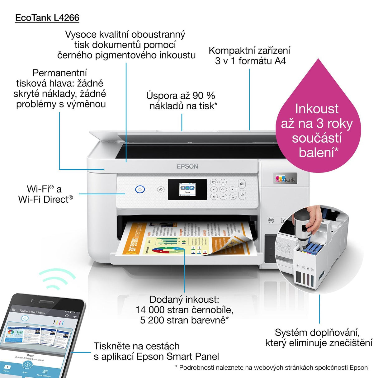 Impresora Multifunción 3 En 1 Epson Ecotank L4266