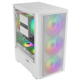 Caja Pc  Micro Atx Mars Gaming Mc-Vectorw Gpu Max 282mm Cristal Templado Mesh Argb Usb-C Blanco