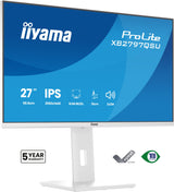 Monitor  Iiyama Prolite Xb2797qsu-W1 Led 27" 2560 X 1440 Qhd @ 75 Hz Ips 350 Cd/M² 1000:1 1 Ms 2xhdmi Displayport Altavoces Mate Blanco