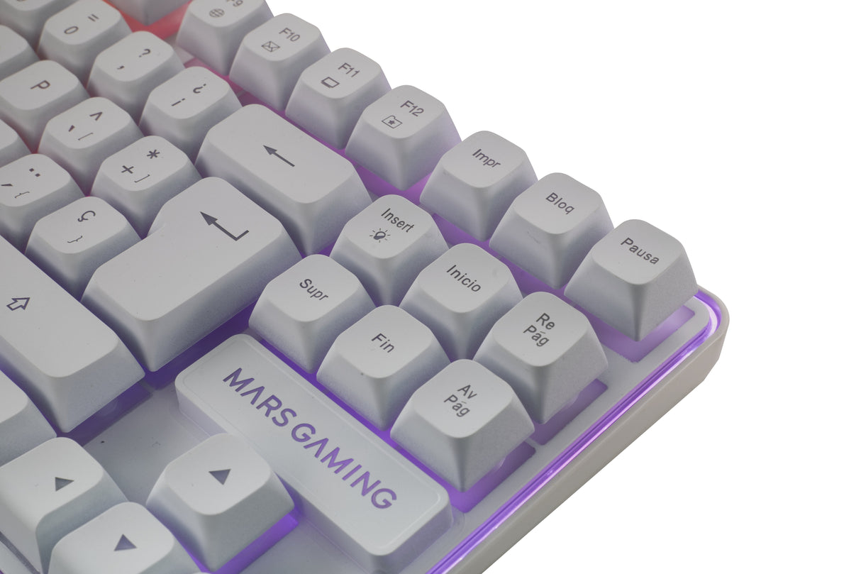 Pack Gamer 3en1 (Calvier/Ratón/Tapis) Mars Gaming Mcpwtkl (Blanco)
