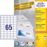 Avery Zweckform 3666 Self-Adhesive Label White Rectangle Permanent 6500 Pc(S)