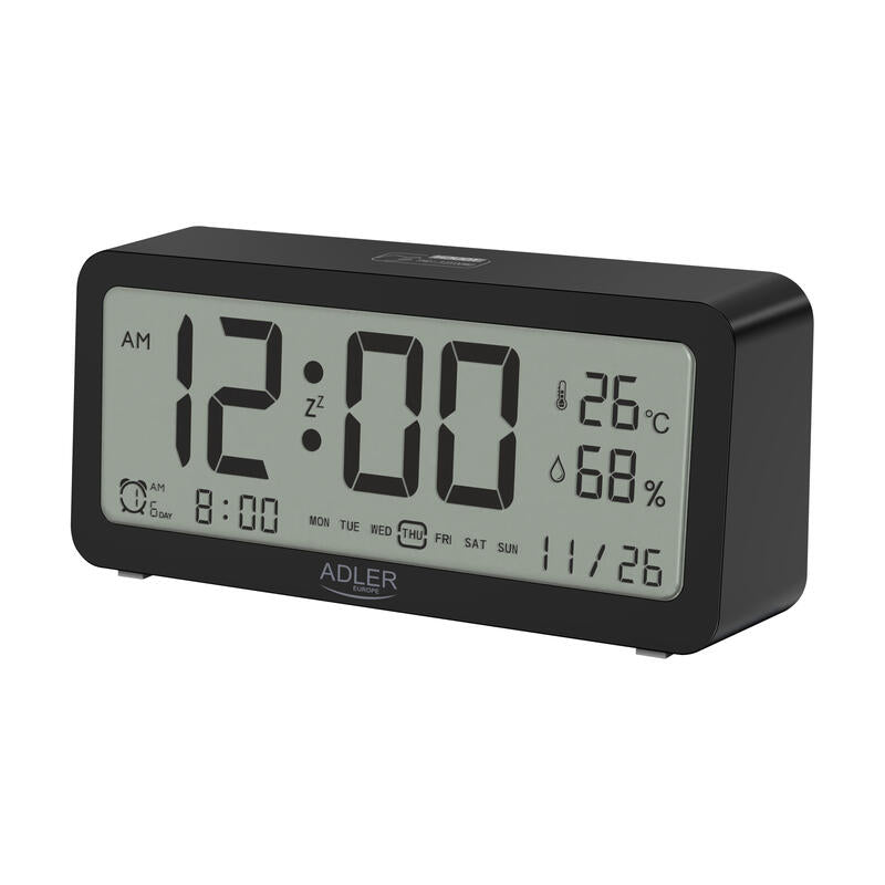 Adler Ad 1195b Alarm Clock, Battery Operated, Black
