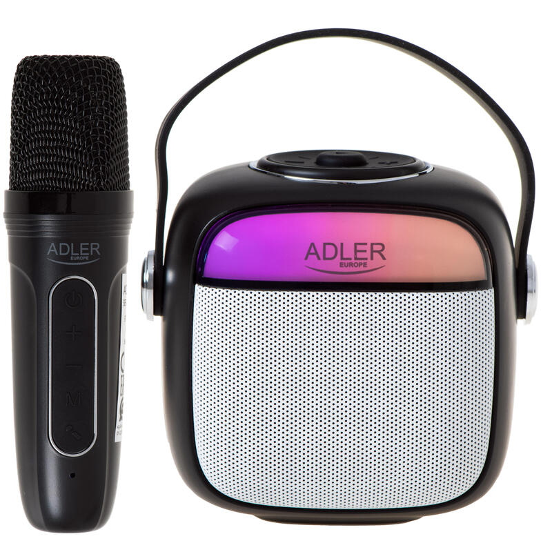 Adler Ad 1199b Altavoz Karaoke Con Micrófono, Negro