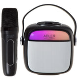 Adler Ad 1199b Altavoz Karaoke Con Micrófono, Negro