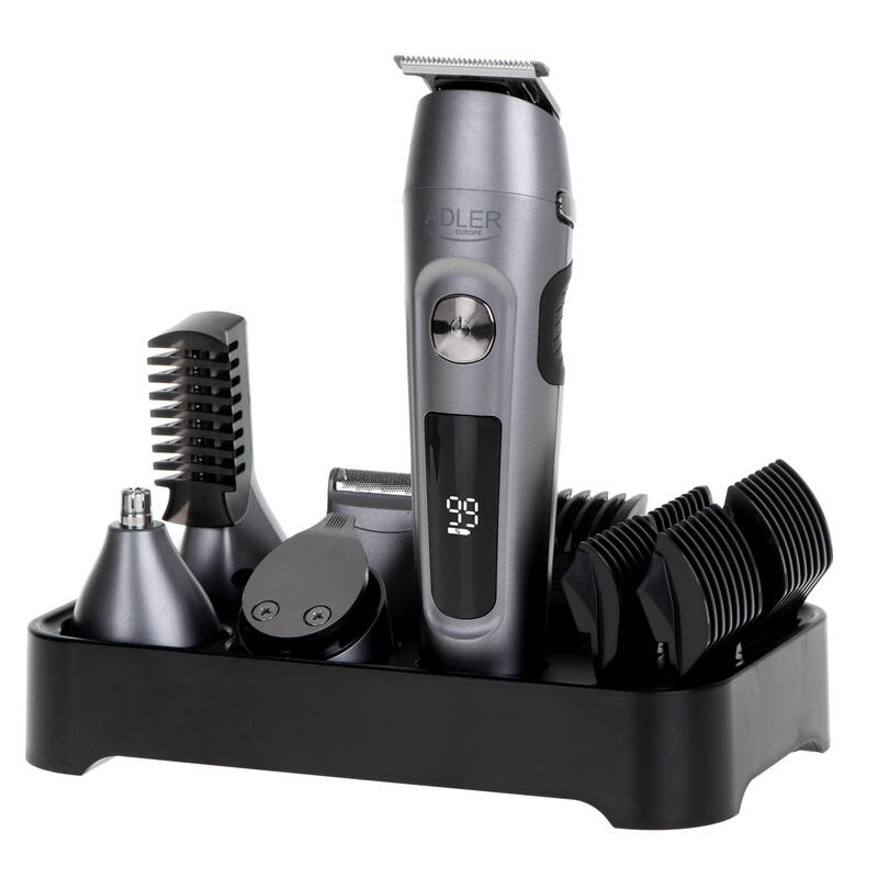 Adler Ad 2944 Grooming 6 In 1 Set, Led Display, Stainless Steel Black
