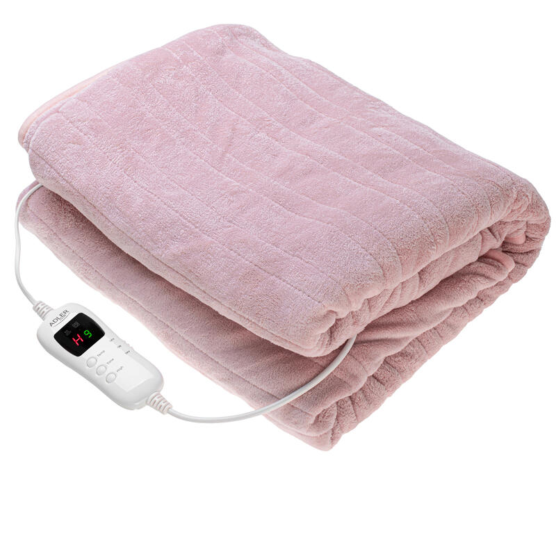 Adler Ad 7443 Electric Heating Throw-Blanket, Super Soft, Pink