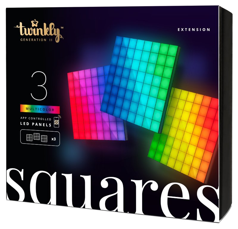 Twinkly Squares Luz De Pared Inteligente Negro Wi-Fi/Bluetooth