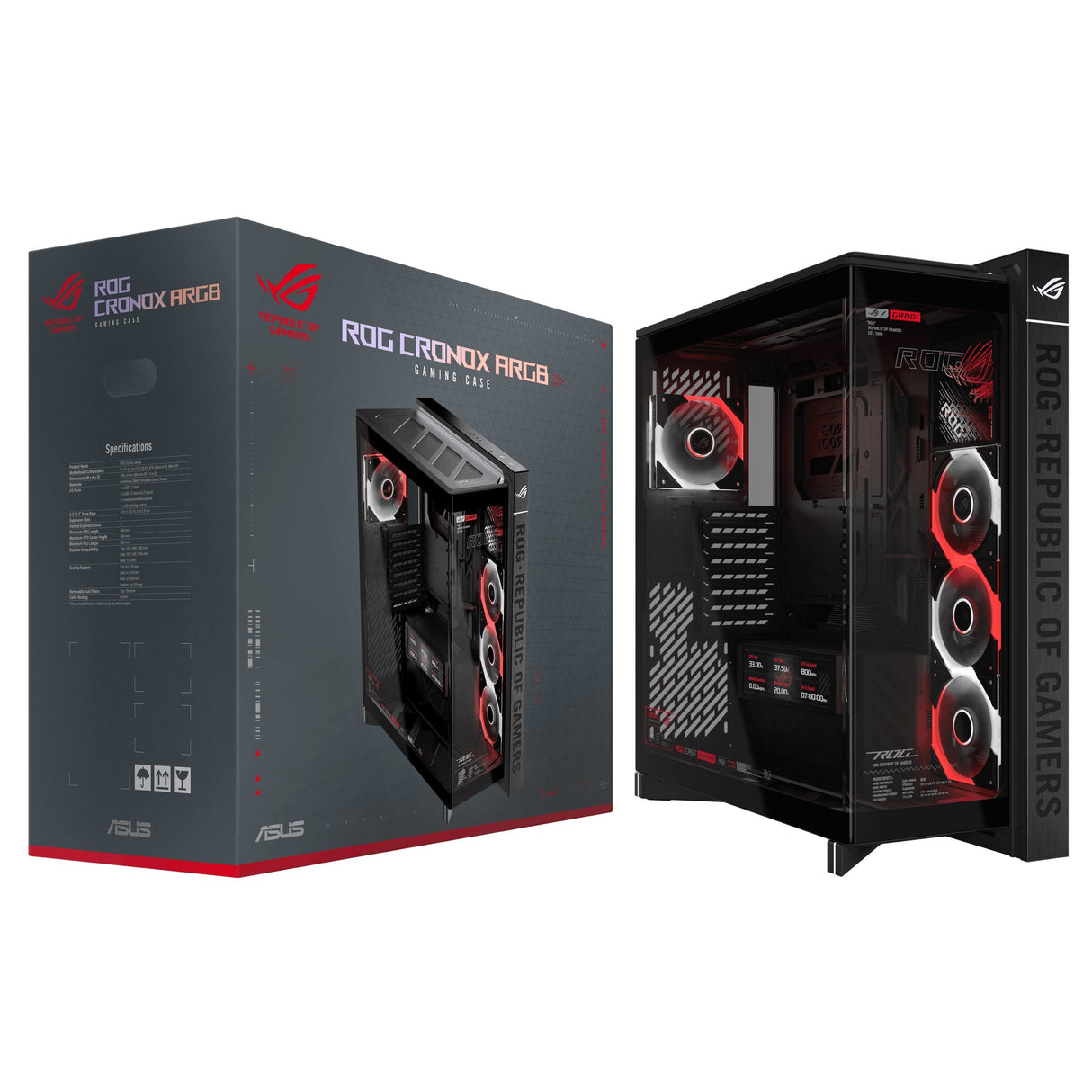 Asus Rog Cronox Gr801 Curve Tg Argb Black Midi Tower Negro