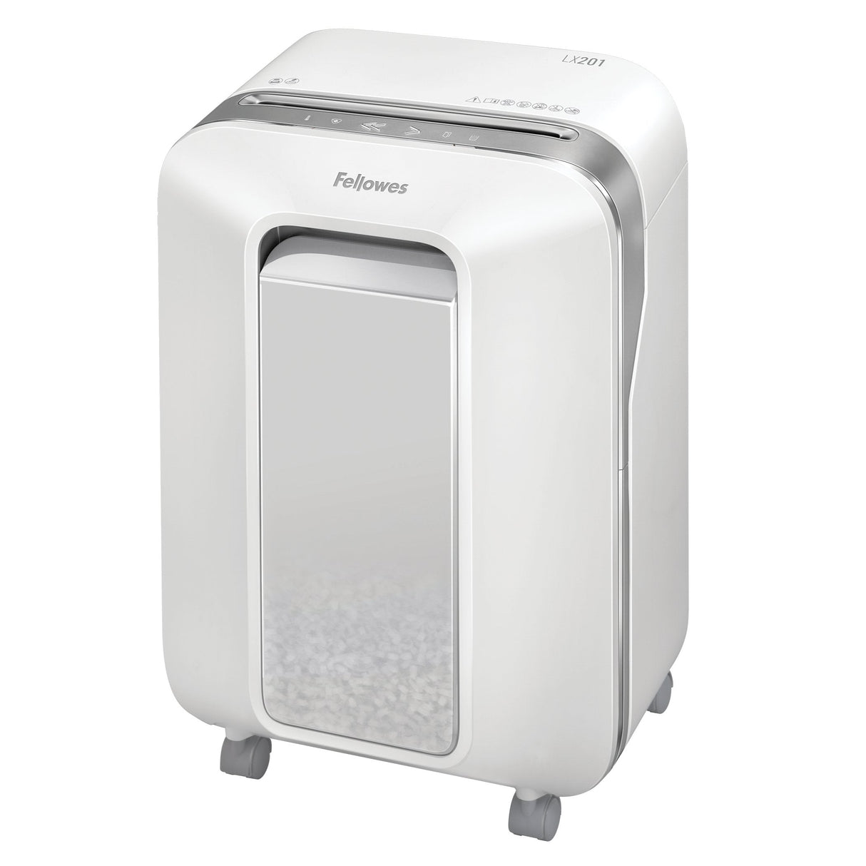 Destructora Fellowes Lx201 Blanca Corte En Partículas 2*12mm Papelera Capacidad 22l Seguridad P-5 Destruye Grapas/T.Credito/Clips