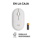 Ratón Logitech Pebble 2 M350s Wireless + Bluetooth Blanco 910-007013