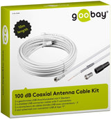 100 Db Coax Antenna Cable Kit, 30 M - 2 X Shielded Lnb Conne