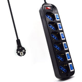EAN 8054392617966 - Ewent EW3851 limitador de tensión Negro 6 salidas AC 220 V 1,5 m imagen 1