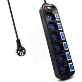 Regleta Ewent 5 Tomas Shucko Interruptor Individual Negro