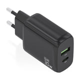 Aisens Cargador Gan 30w, 1xusb-C Pd3.0 Qc4.0, 1xusb-A Qc3.0, Negro