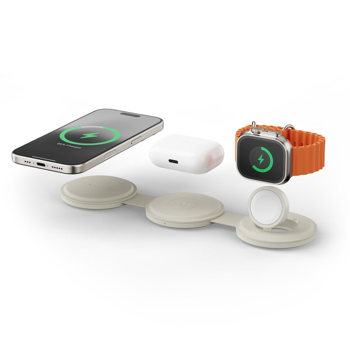 Satechi Onthego 3-In-1 Wireless Charger Sand