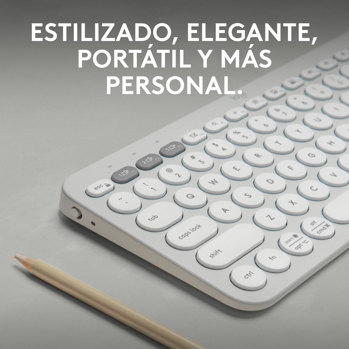 Teclado Logitech Pebble Keys 2 K380s Rf Wireless + Bluetooth Qwerty  Blanco Español
