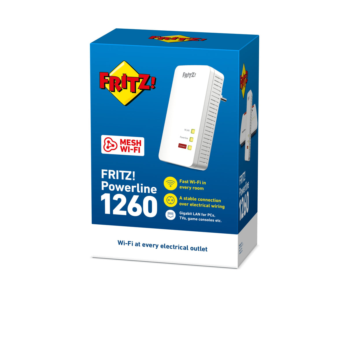Adaptador Plc Fritz! Powerline 1260e  Wifi Ac 866mbps / Lan Gigabit / Plc Hasta 1200mbps 20002824
