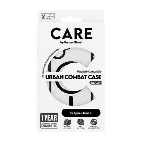 EAN 5715685004230 - PanzerGlass CARE™ by ® Urban Combat Case Transparent w. Black Frame & MagSafe iPhone 16 funda para teléfo imagen 3