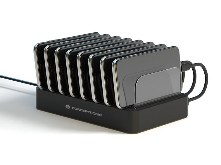 Cargador Conceptronic De 8 Puertos 75w, 2xusb-C / 6xusb-A Pd Sobremesa