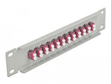 Delock 66790 Panel De Conexión De Fibra Óptica De 10" De 12 Puertos Lc Duplex Violeta 1u Gris