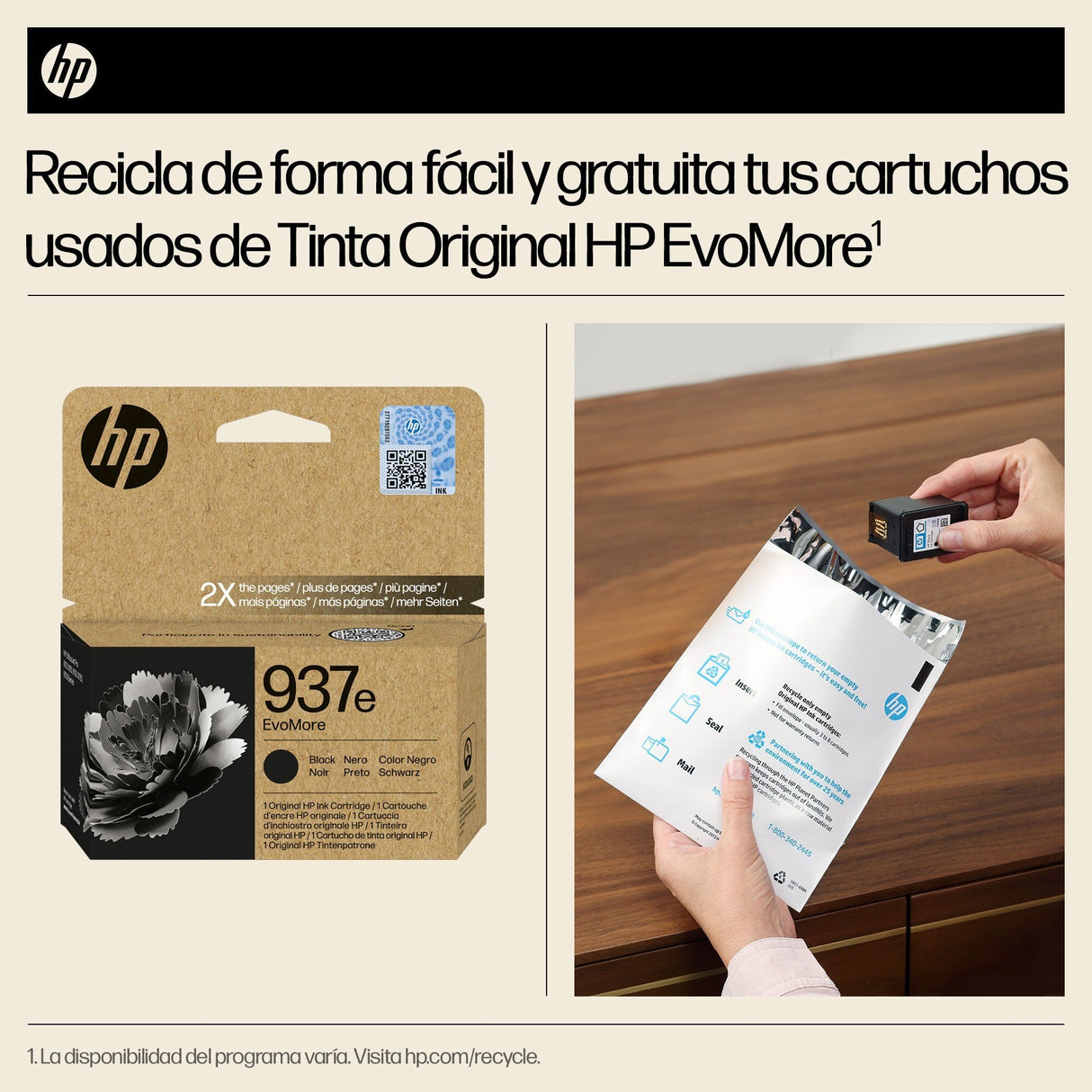 EAN 0196786147715 - HP 937e EvoMore Black Original Ink Cartridge cartucho de tinta 1 pieza(s) Alto rendimiento (XL) Negro imagen 4