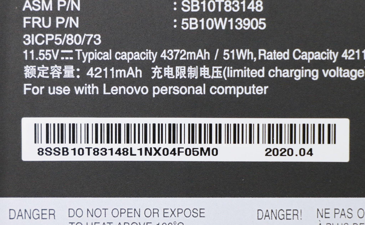 EAN 5704174215059 - Lenovo 5B10W13905 refacción para laptop Batería imagen 5