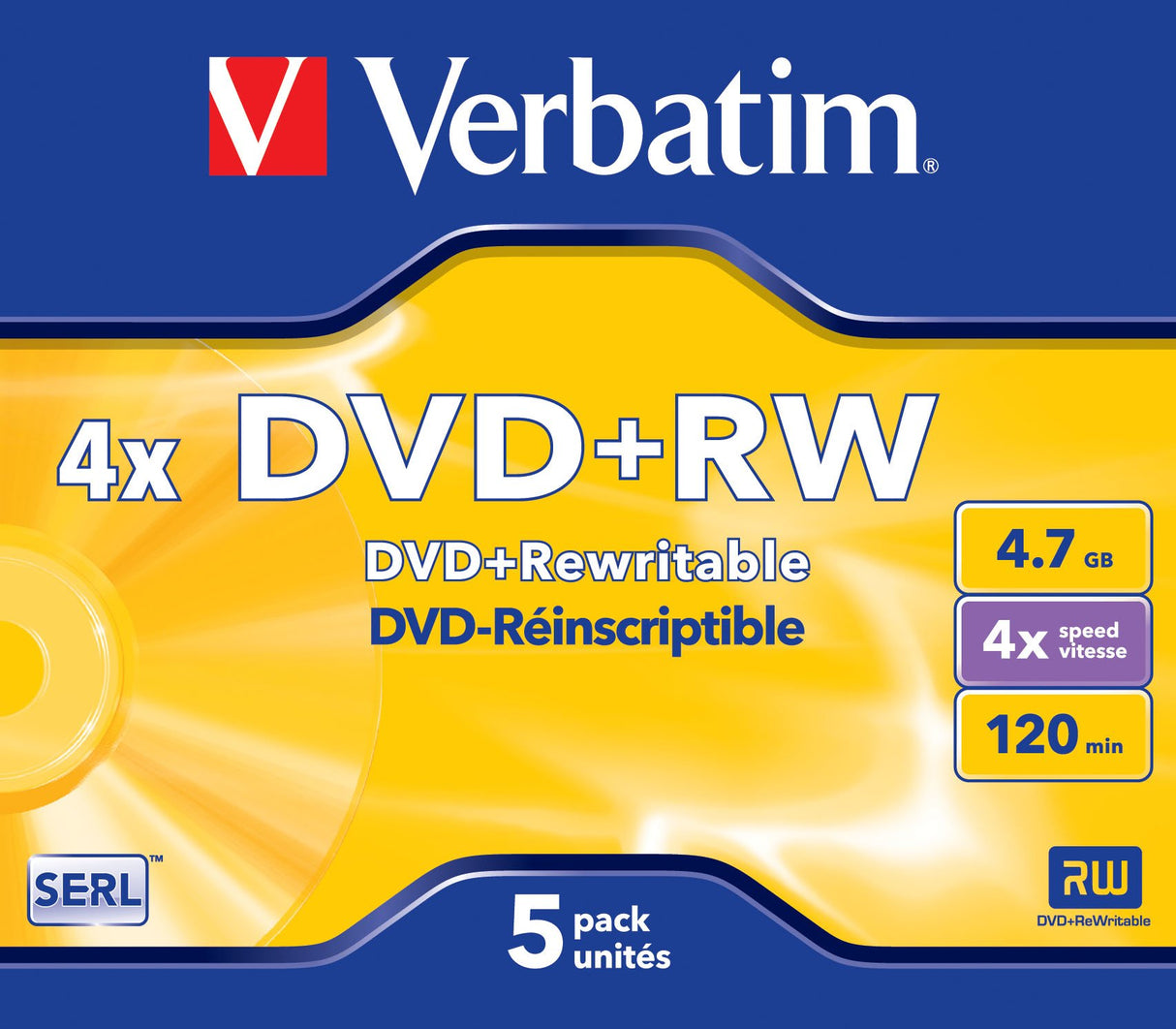 EAN 0023942432296 - Verbatim DVD+RW Matt Silver 4,7 GB 5 pieza(s) imagen 1